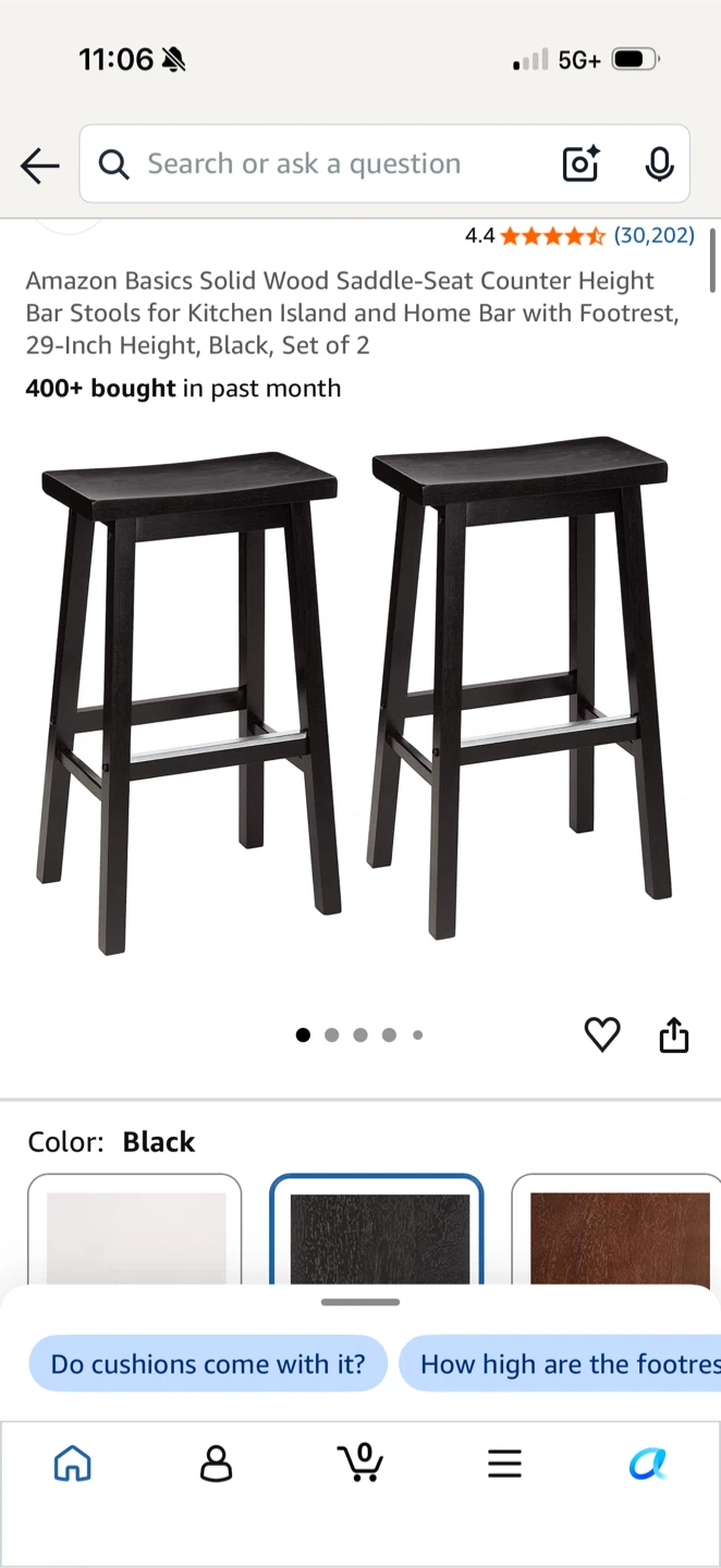 Amazon Basics Solid Wood Saddle Stools (Set of 2) - photo 5