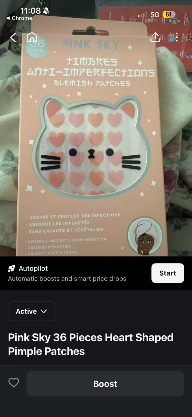 Pink Sky Heart Shaped Pimple Patches - 36 Pieces