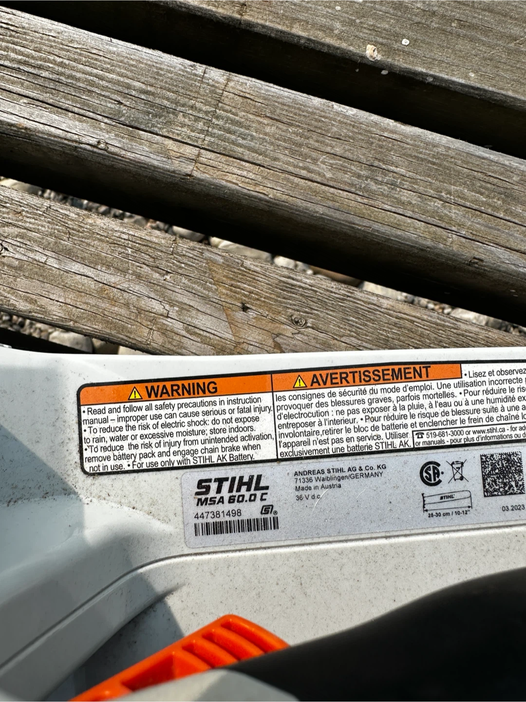 STIHL MSA 60 C Cordless Chainsaw - photo 5