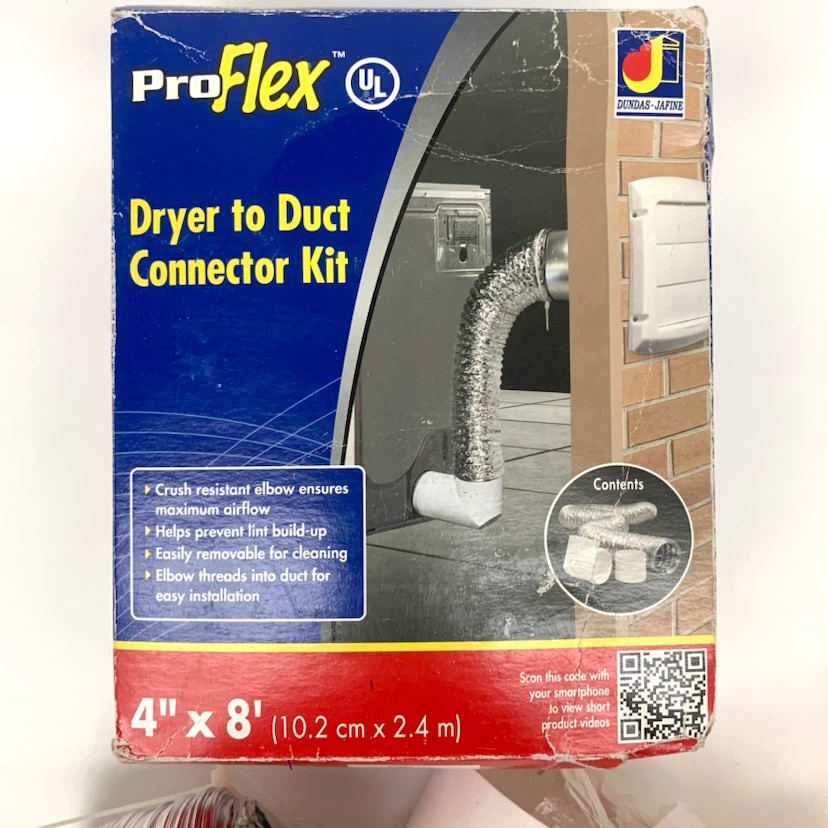 Dryer Vent Duct Connector Kit 4in x 8ft ProFlex New Unused - photo 2