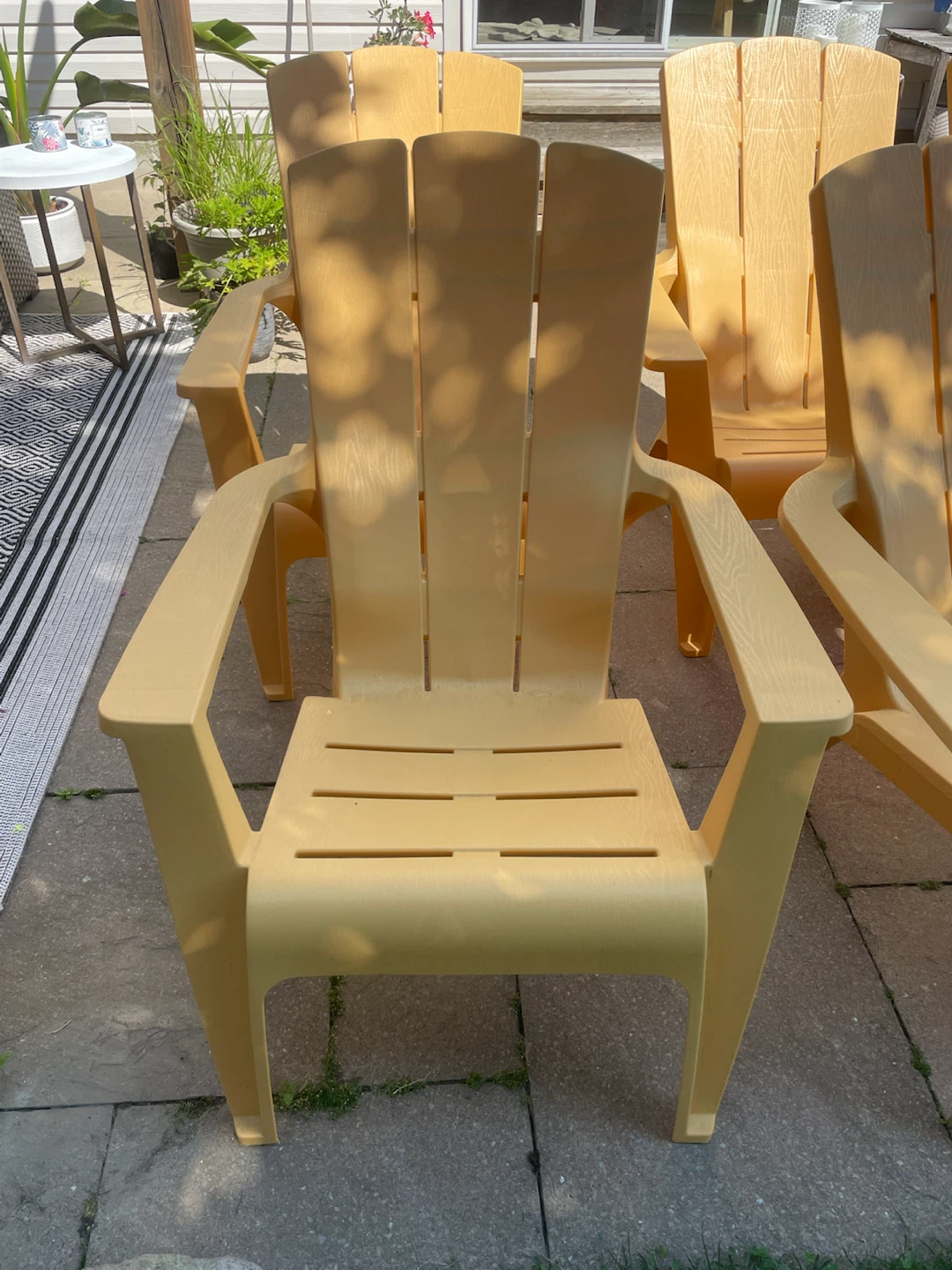 6 EUC Plastic Adirondack Chairs - Yellow - photo 2