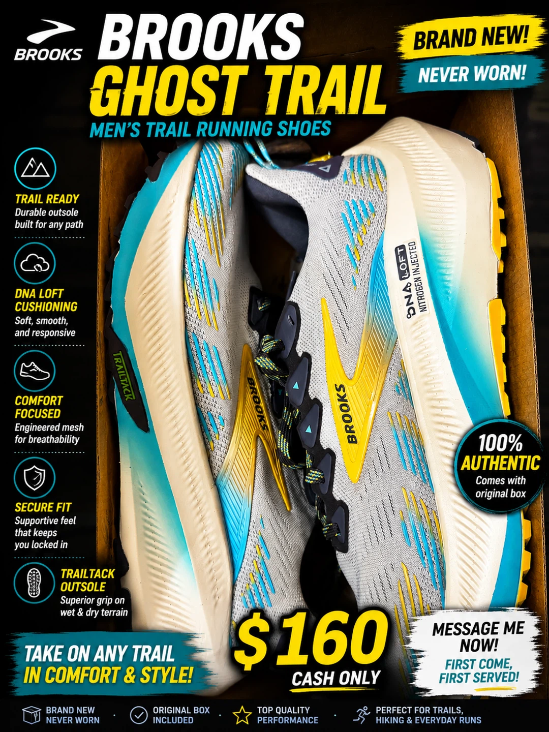 Brooks Ghost Trail Men's Running Shoes - Size 9.5