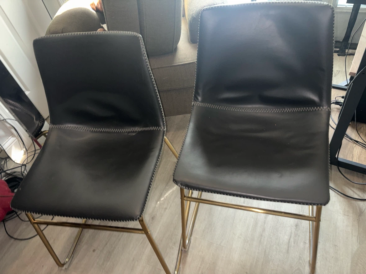 2 Petra vegan leather side chairs - photo 2