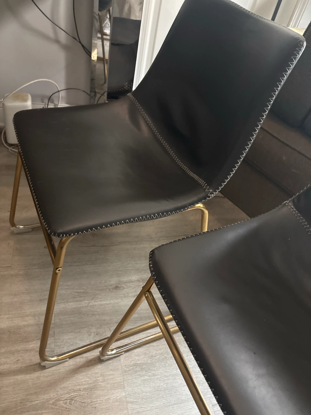 2 Petra vegan leather side chairs - photo 3