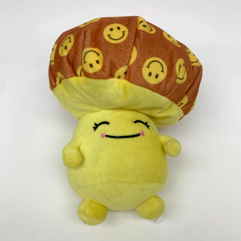 Smiley Face Mushroom Plush Toy Soft Stuffed Pillow Cute Decor