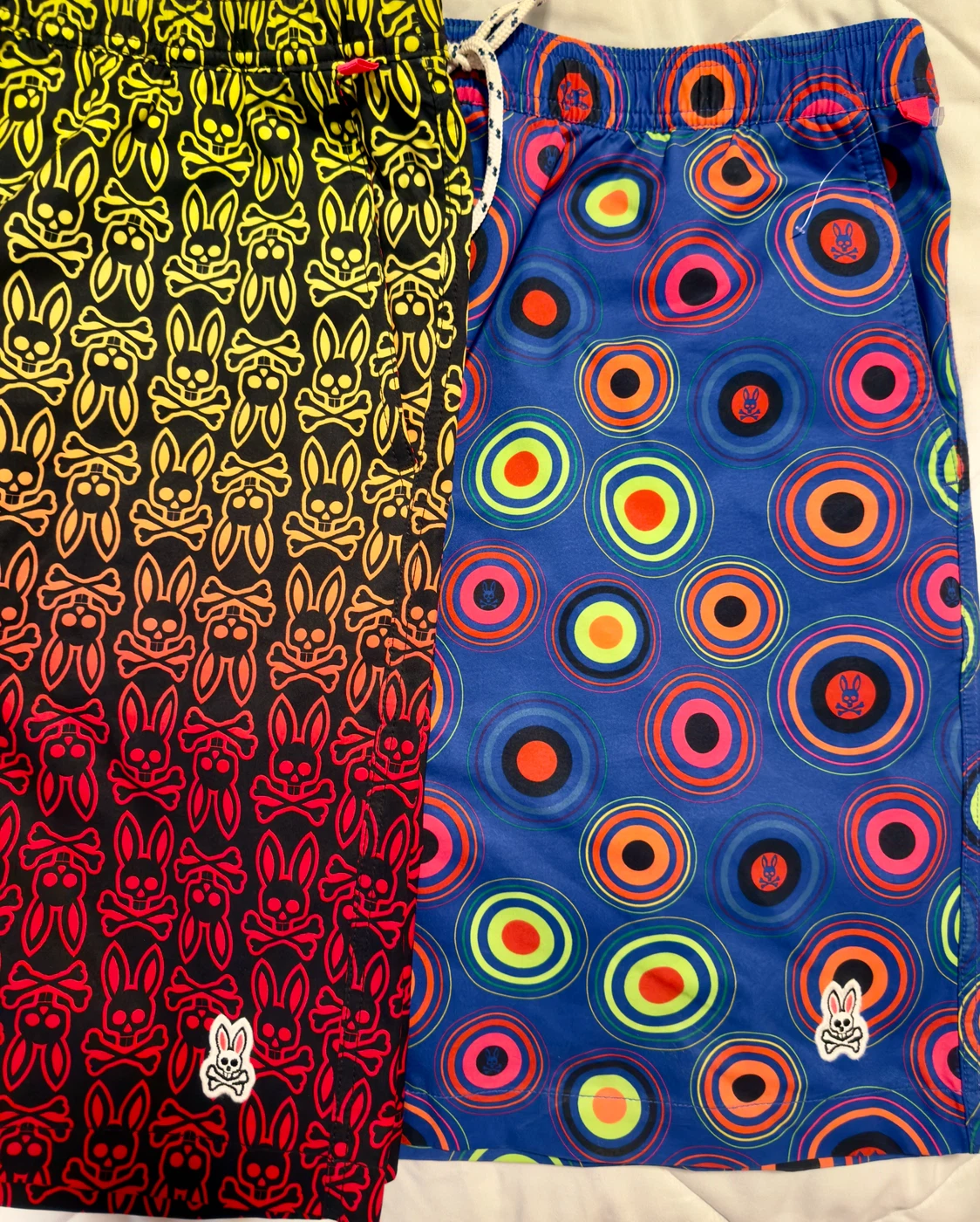 Psycho Bunny Swim Trunks - Blue Circles / Bunny Skulls