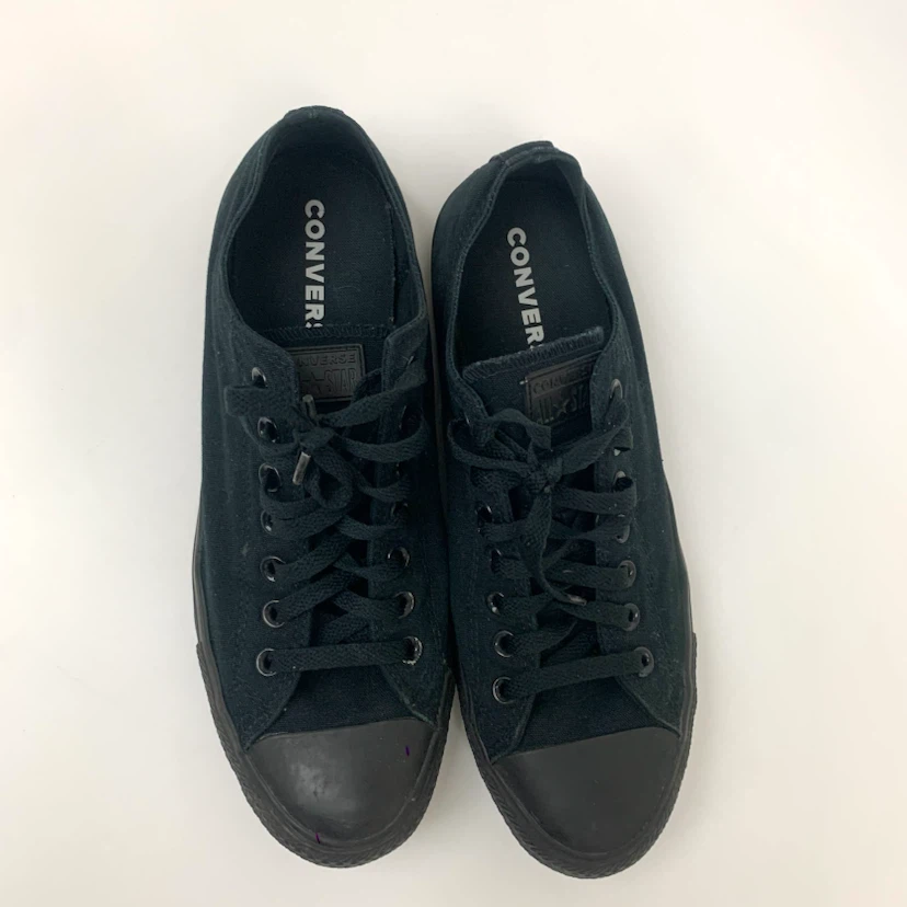 Men's Black Low Top Casual Sneakers Canvas Shoes US Size 10 - photo 2