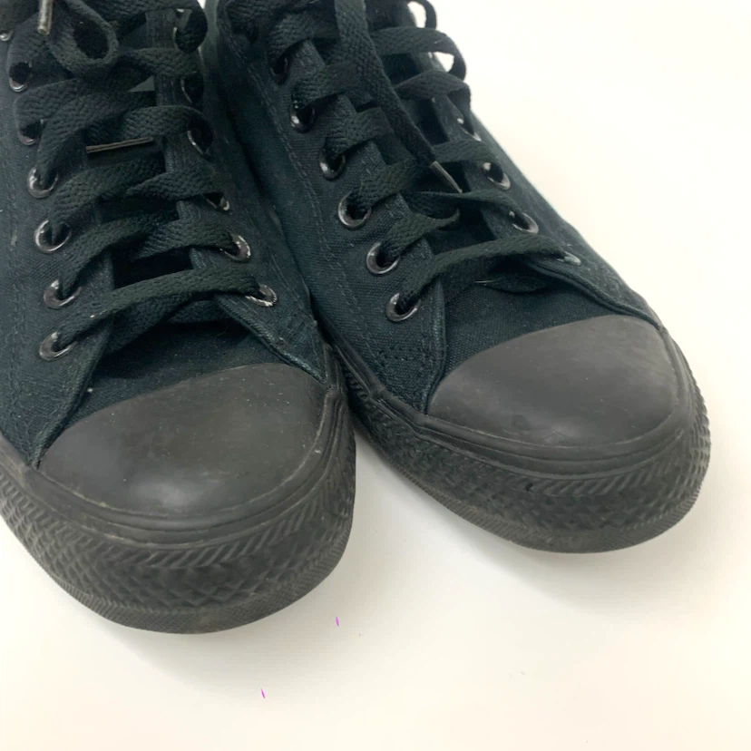 Men's Black Low Top Casual Sneakers Canvas Shoes US Size 10 - photo 3