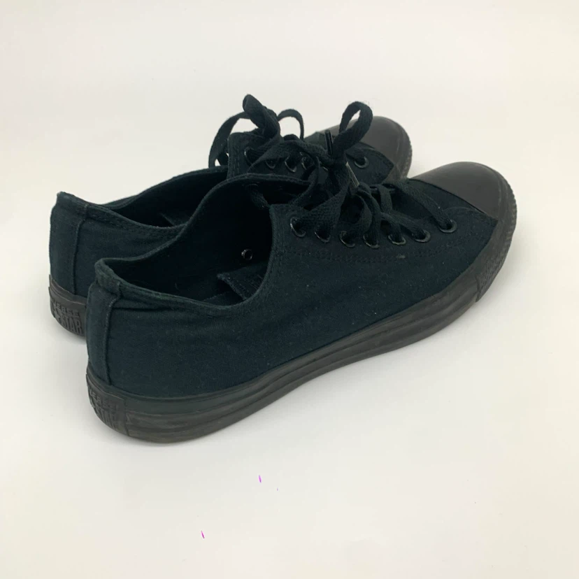 Men's Black Low Top Casual Sneakers Canvas Shoes US Size 10 - photo 4