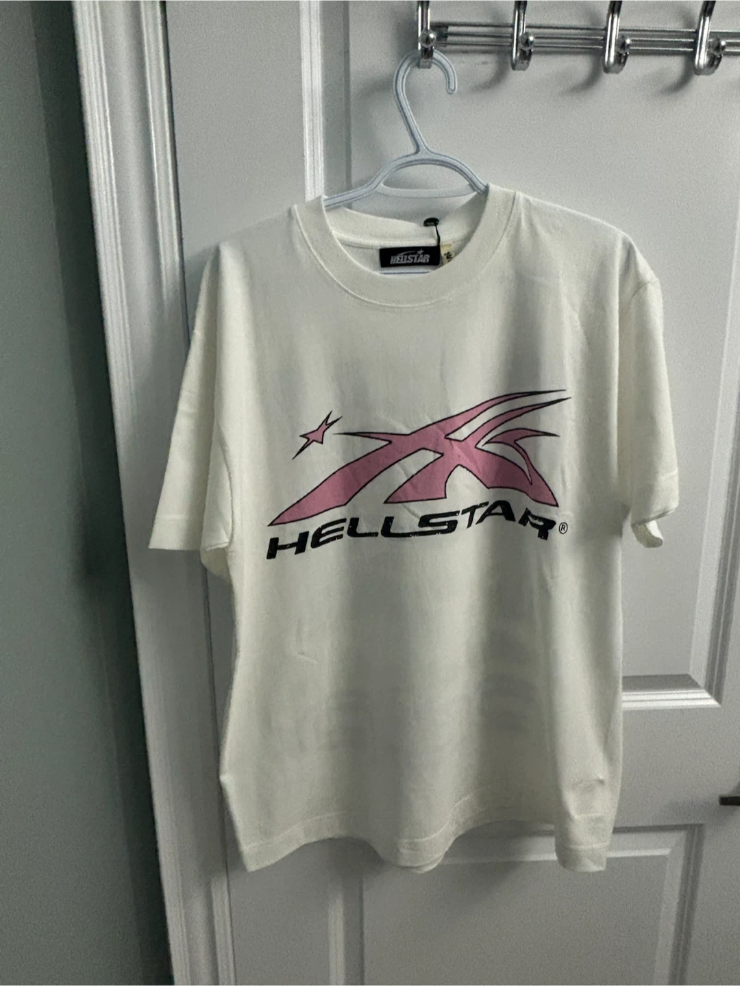 Hellastar tee pink,white