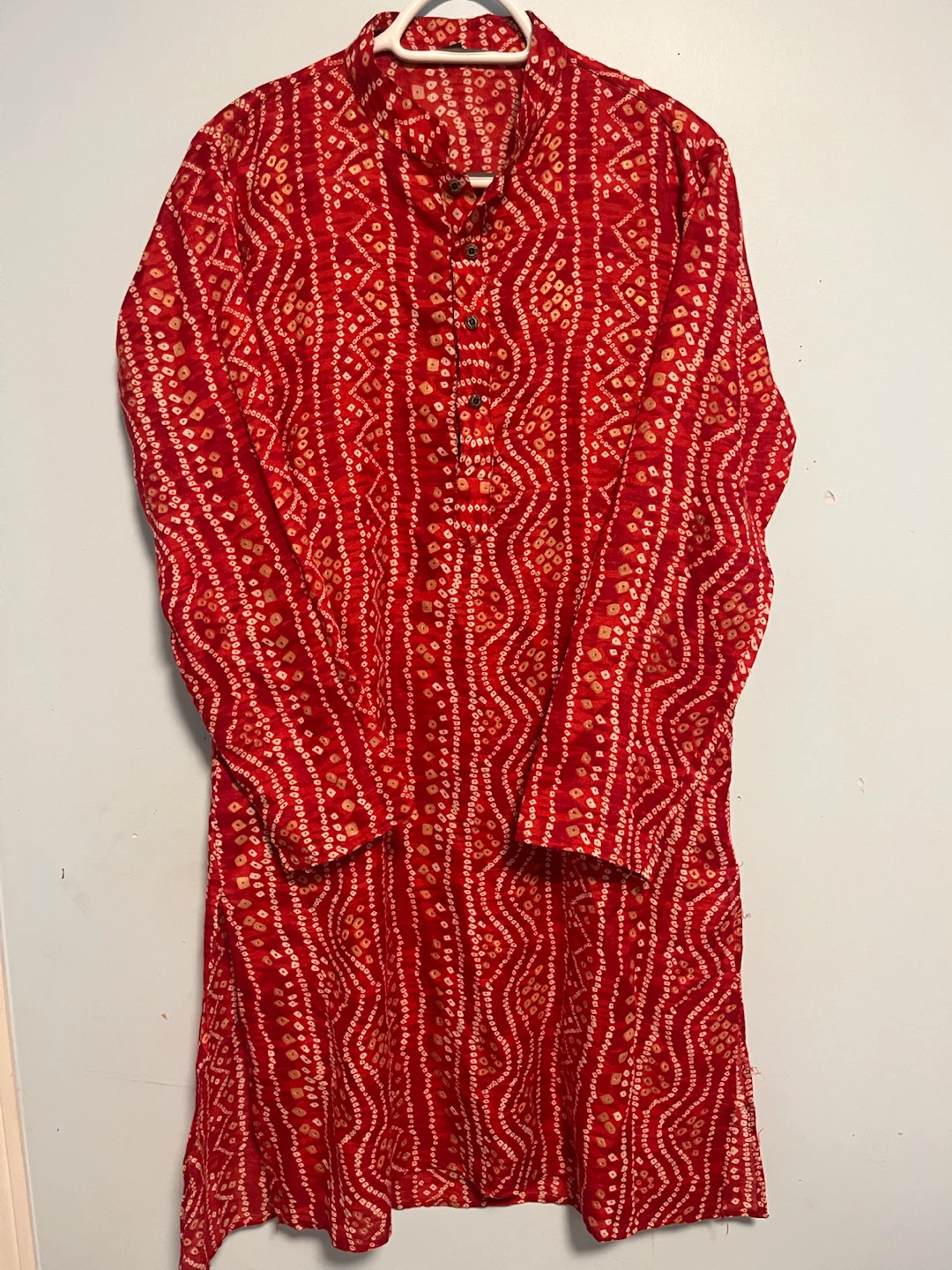 Red printed kurta