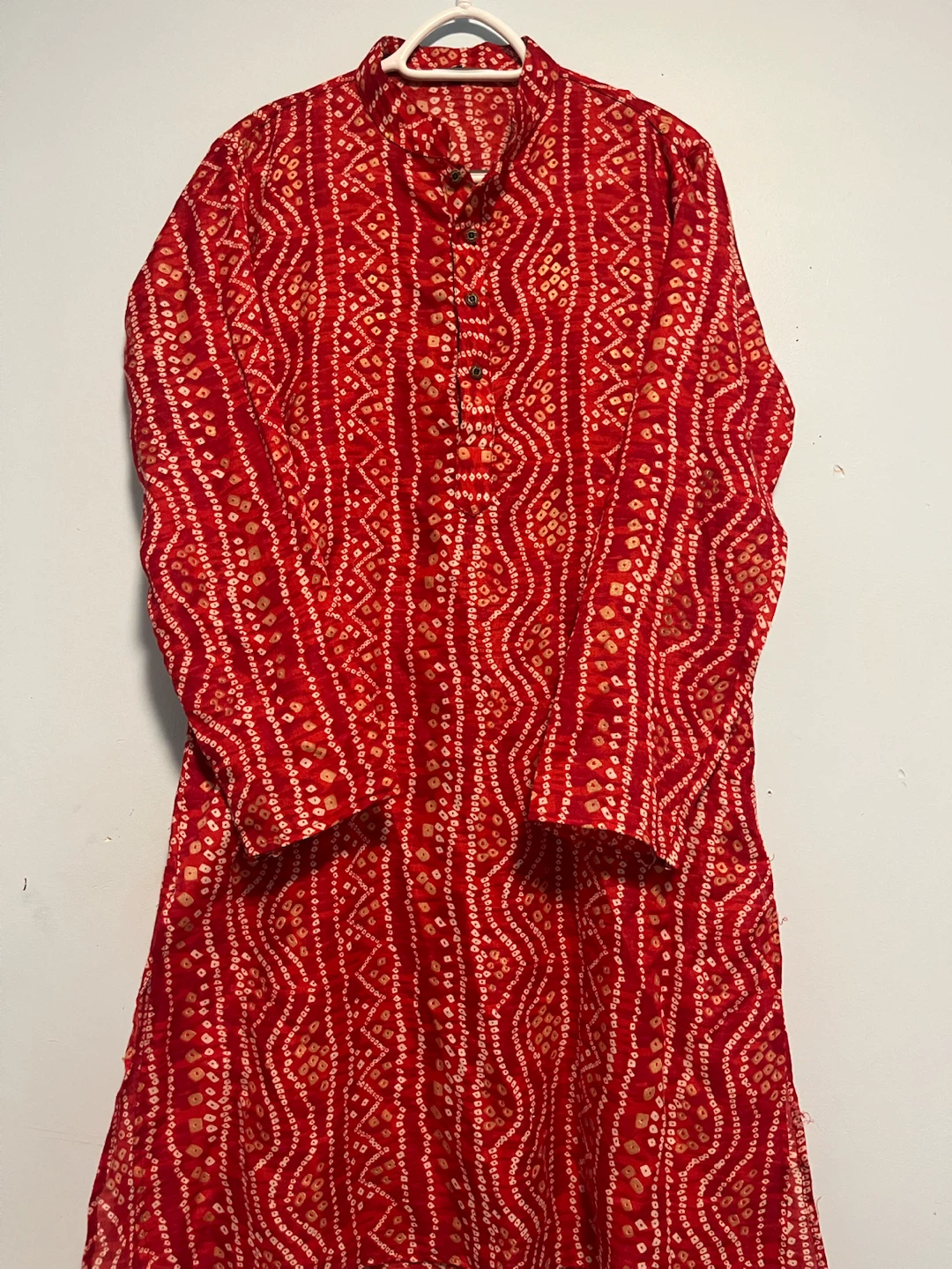 Red printed kurta - photo 2