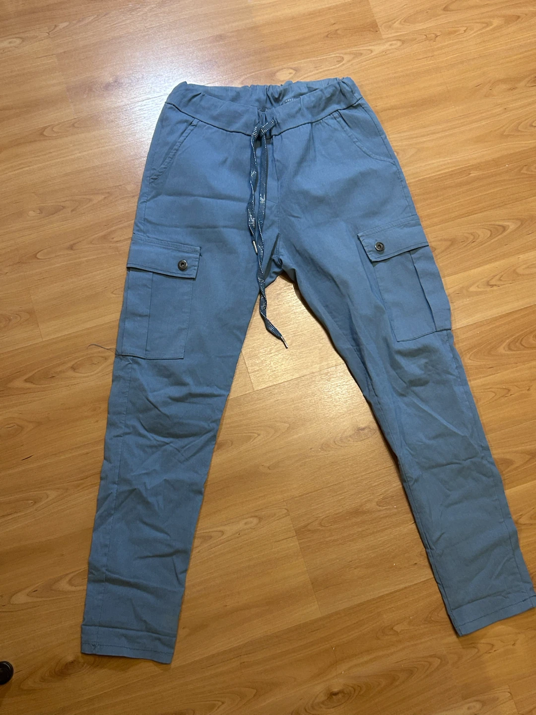 Blue Cargo (magic) Pants with Drawstring Waist