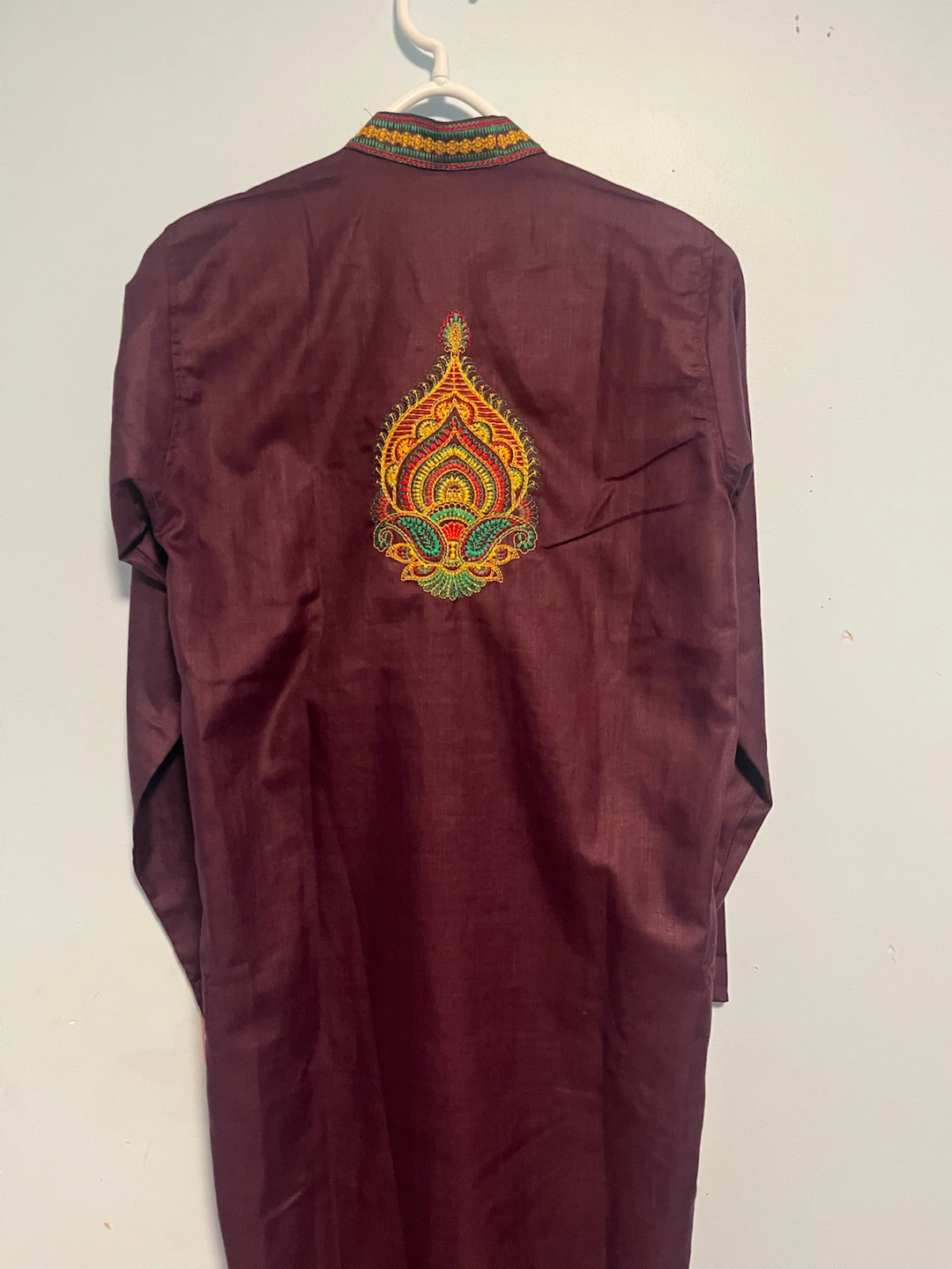 Maroon Kurta with Embroidery - photo 2