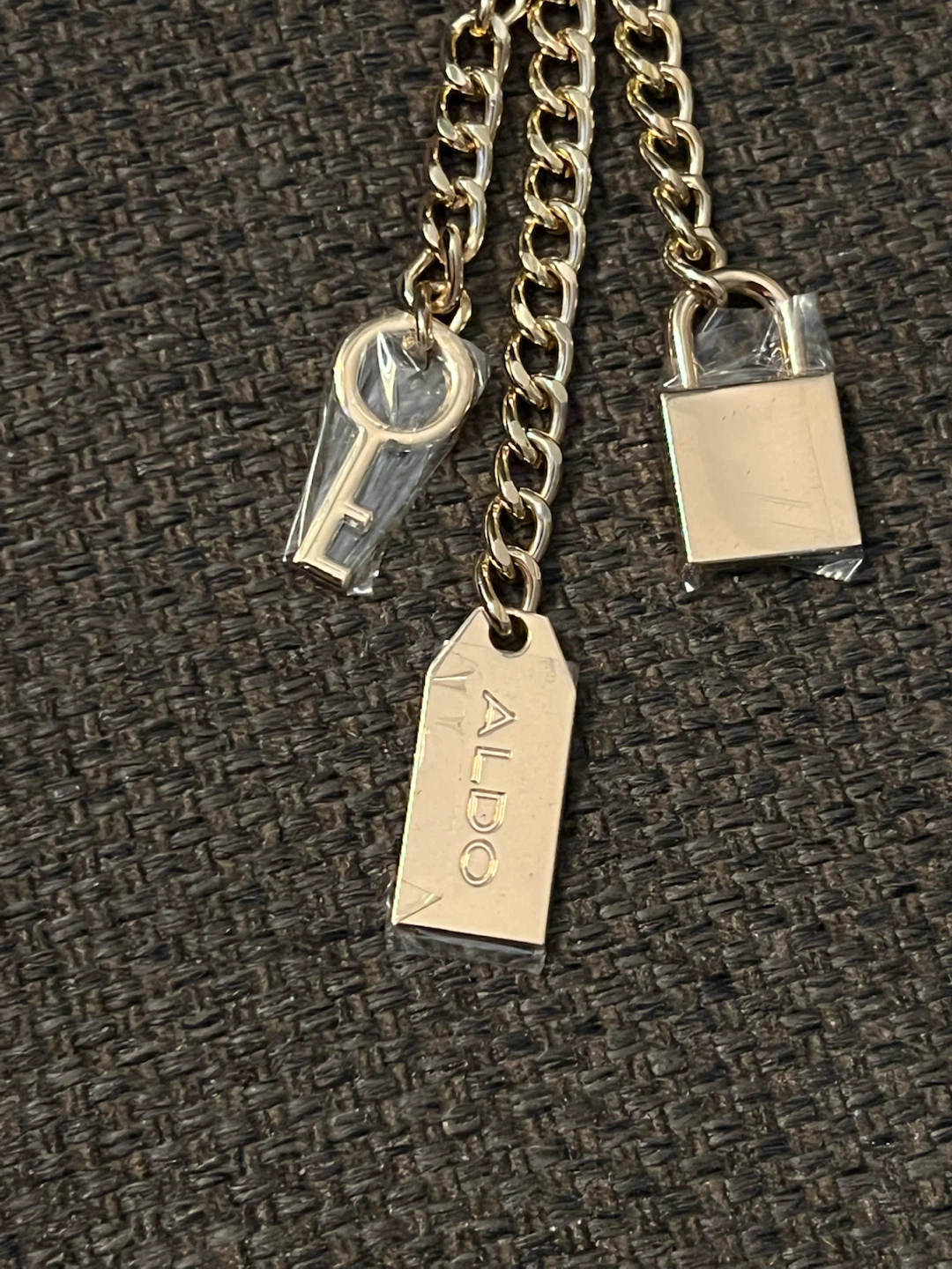 Brand New Bag Charm from ALDO Tote Bag /Aldo gold chain keychain - photo 3