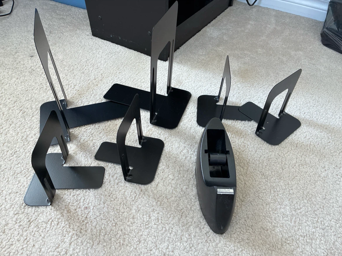 Black Bookends and Tape Dispenser Set