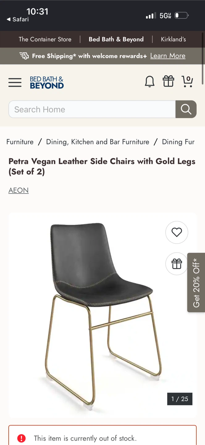 2 Petra vegan leather side chairs
