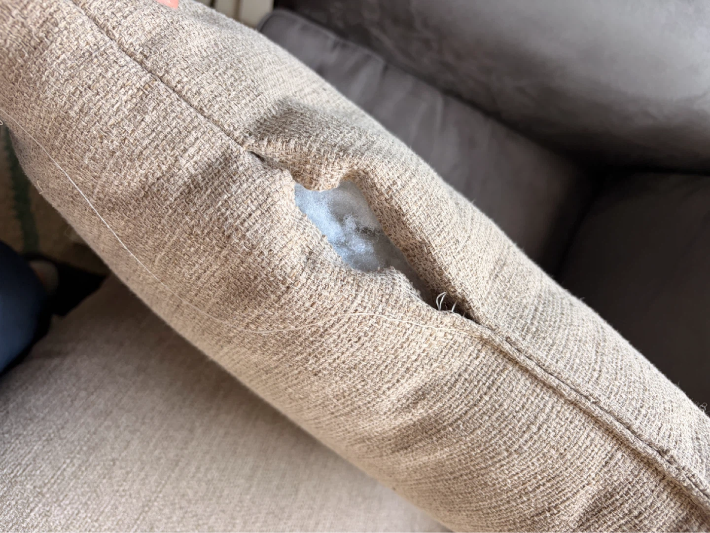 2 Tan Textured Throw Pillows - photo 3