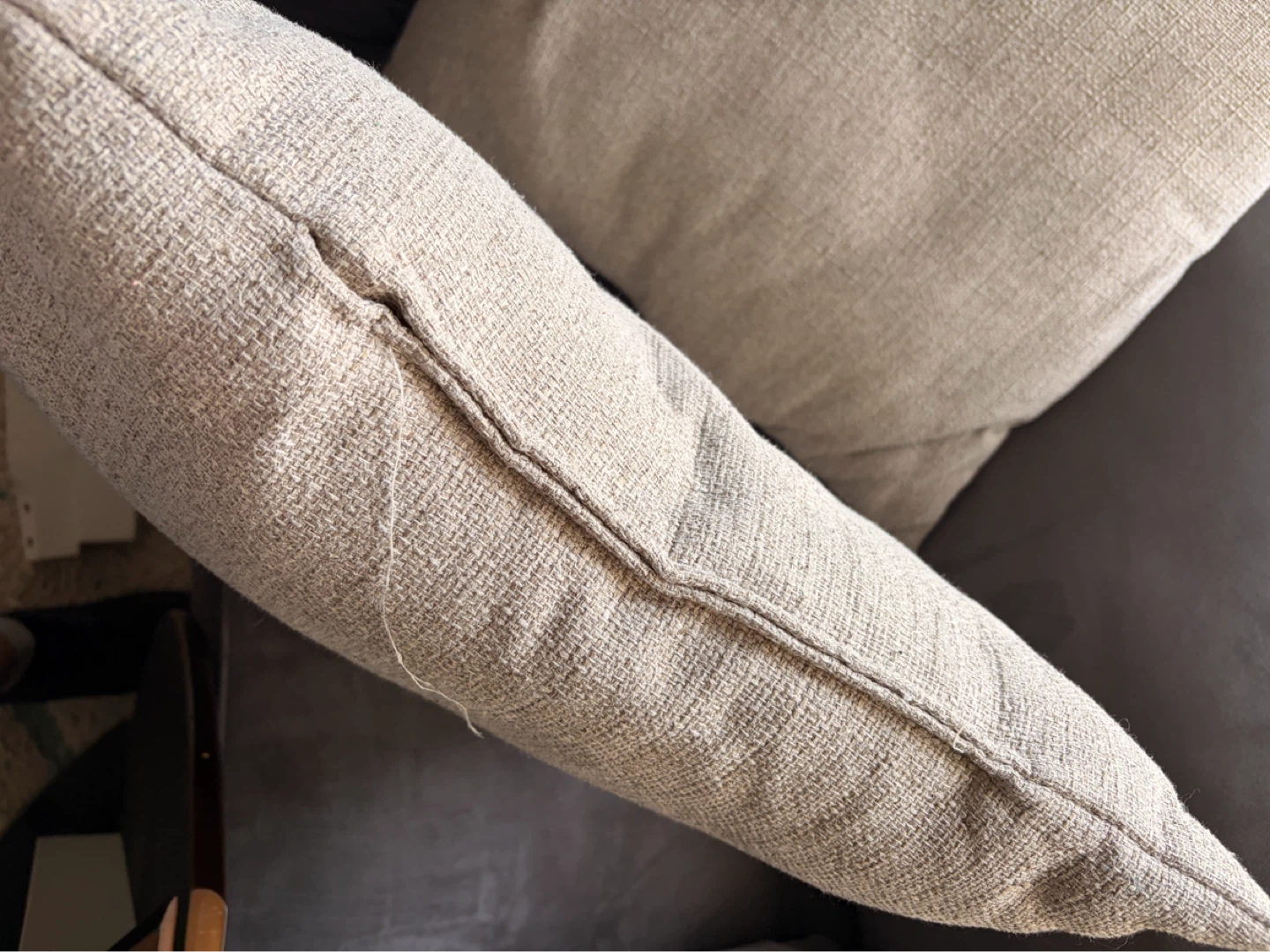 2 Tan Textured Throw Pillows - photo 2