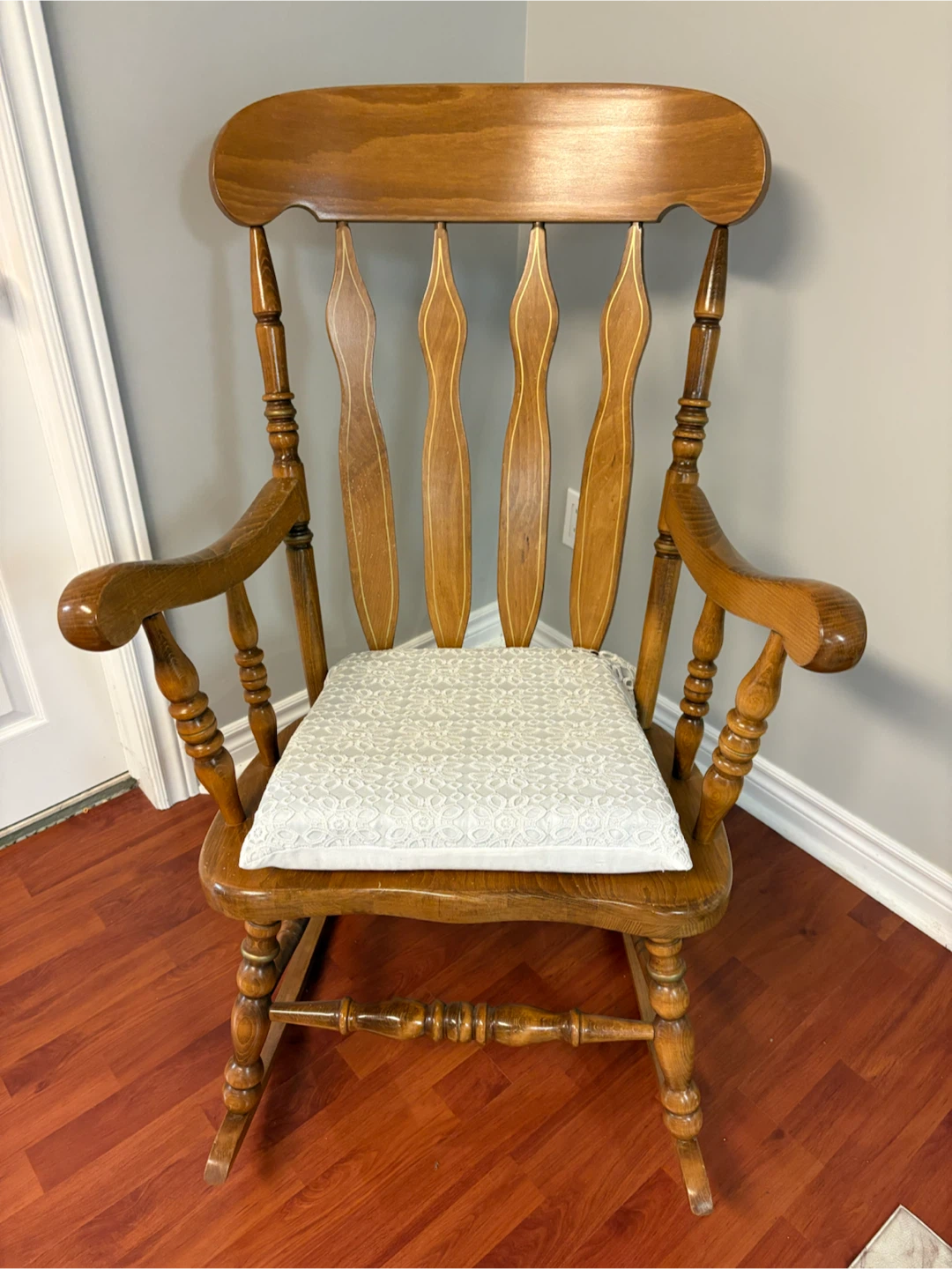 Wooden Rocking Chair with Cushion