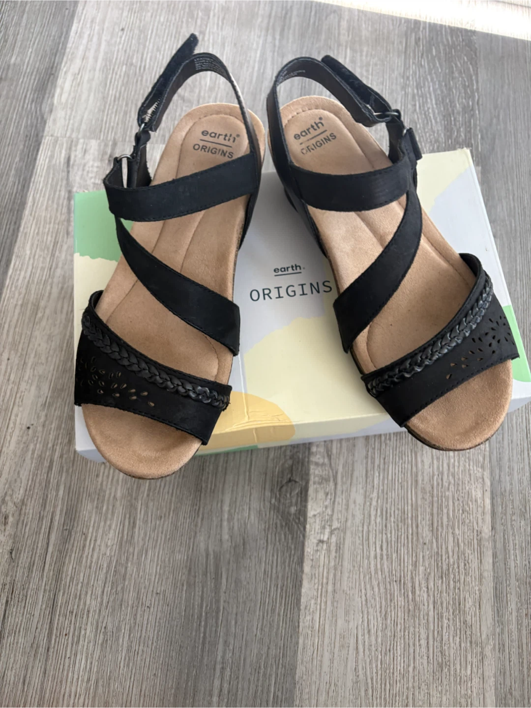 Earth Origins Black Wedge Sandals