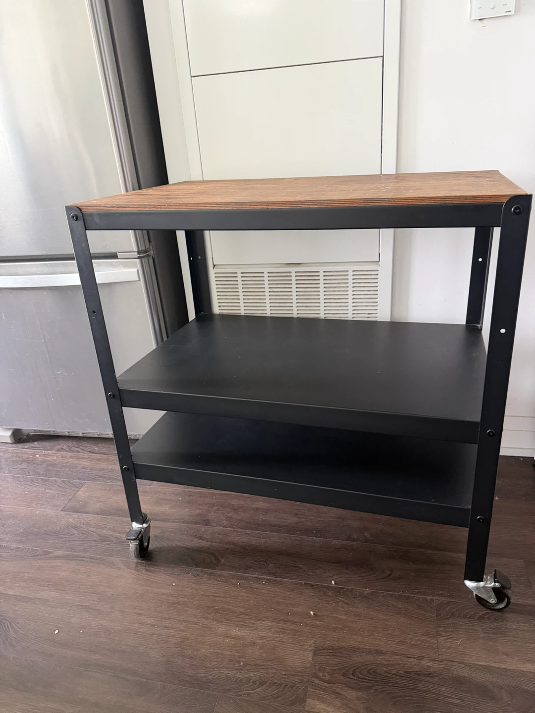 Rolling Kitchen Cart with Wood Top - photo 3