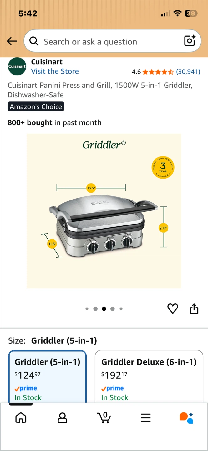 Cuisinart Griddler 5-in-1 Panini Press and Grill - photo 2