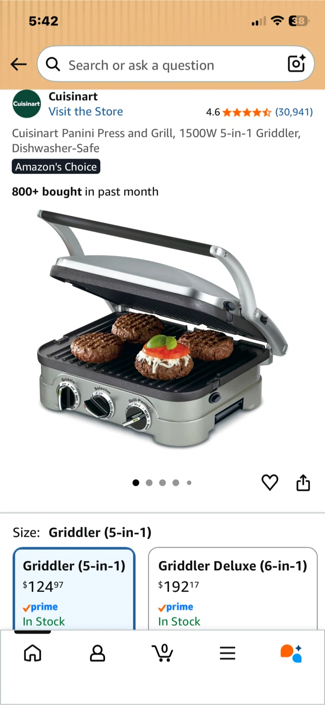 Cuisinart Griddler 5-in-1 Panini Press and Grill - photo 5