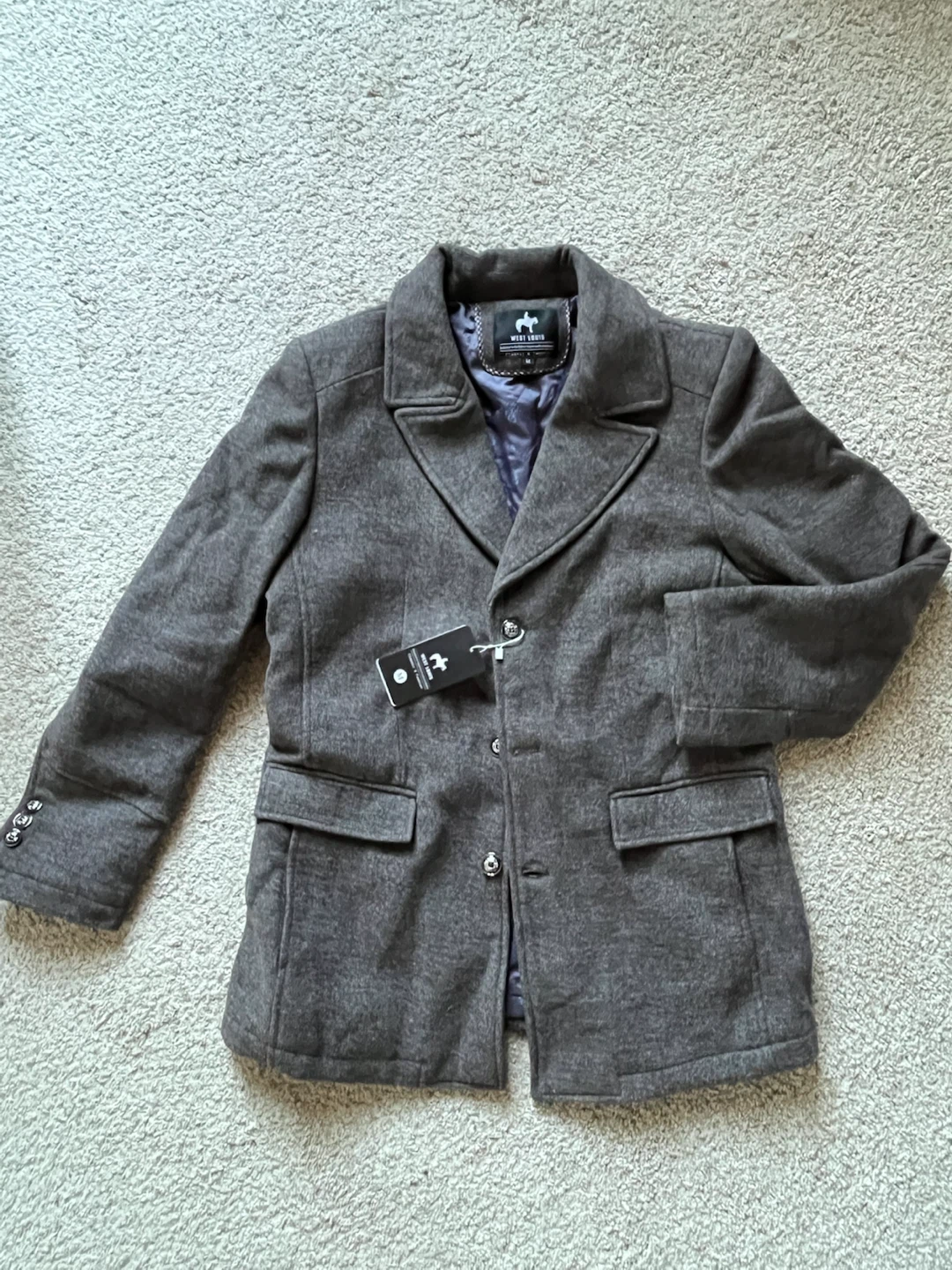 West Louis Men's Medium Classic Fashion Coat