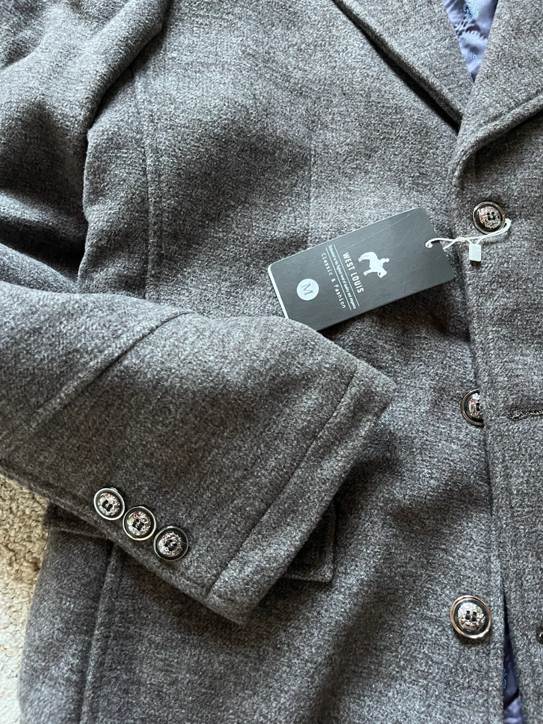 West Louis Men's Medium Classic Fashion Coat - photo 3