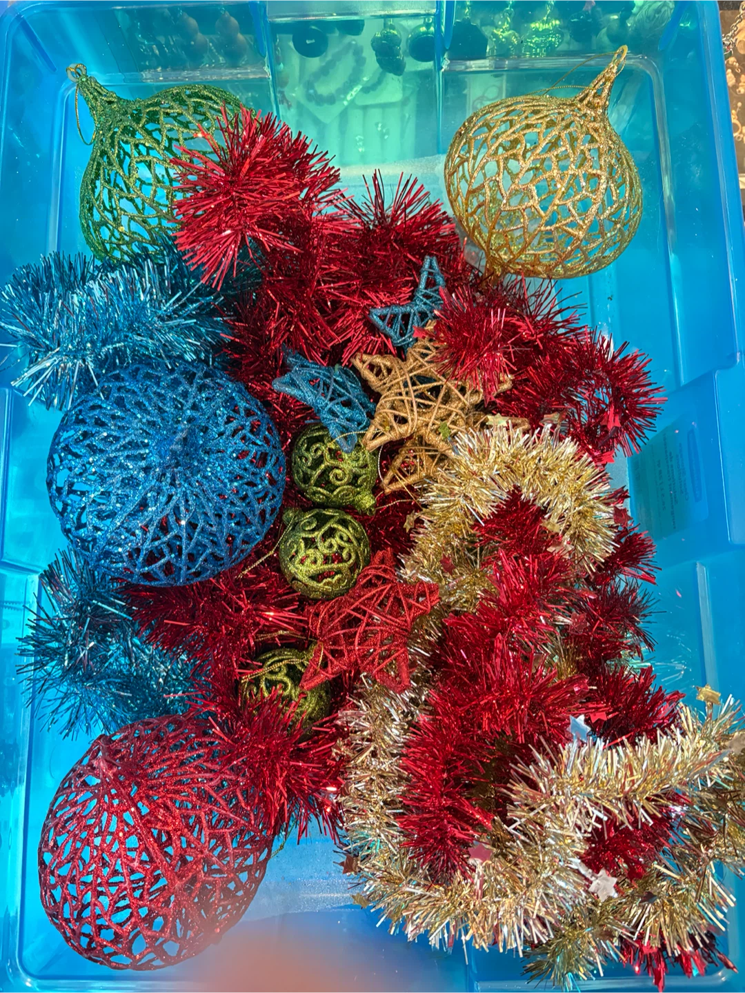Christmas Ornaments and Tinsel Assortment