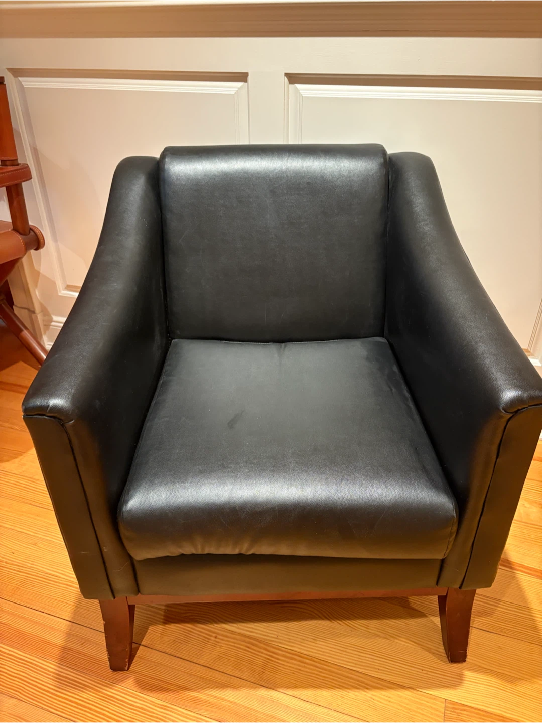 Black Leather Accent Chair