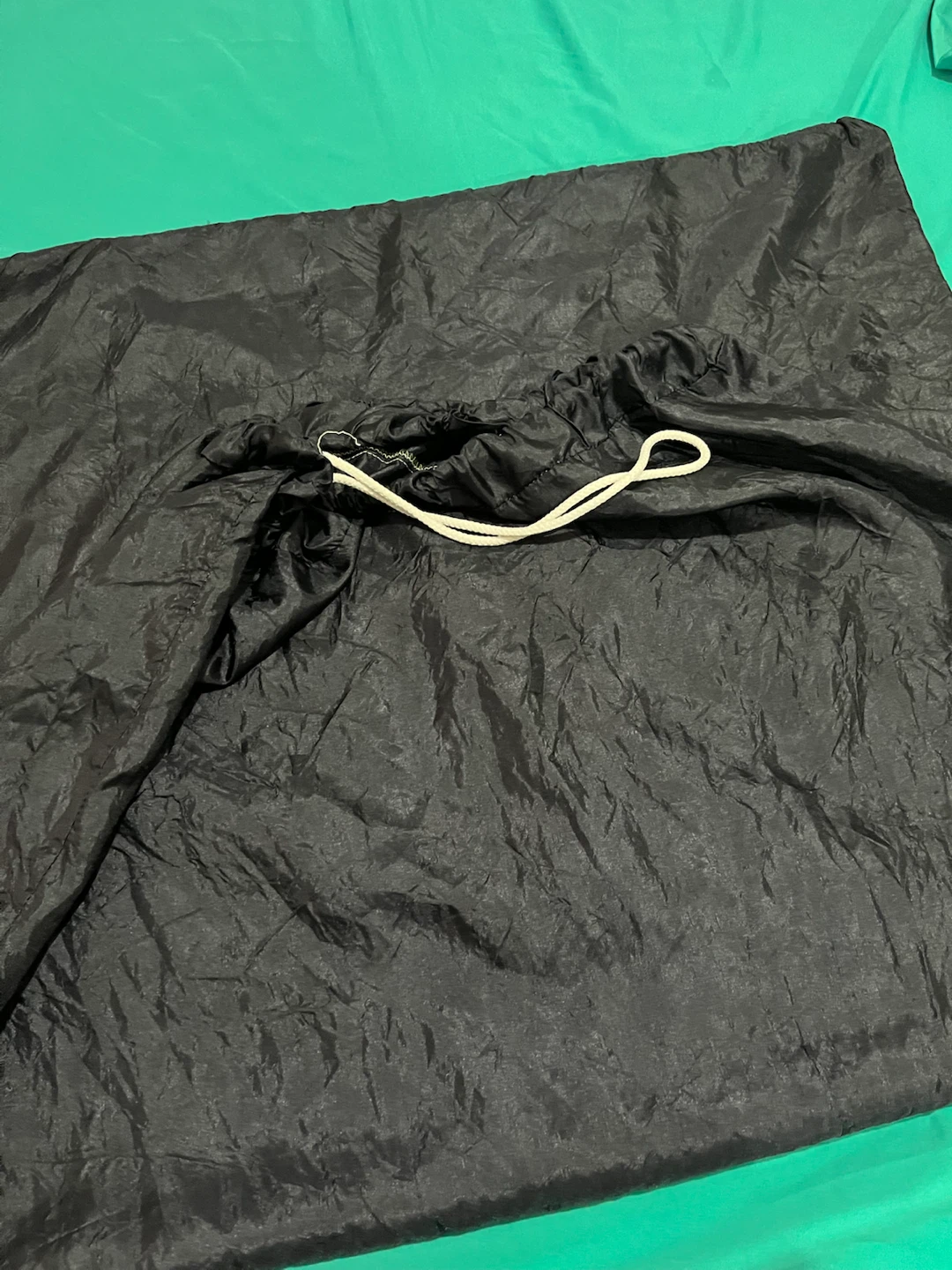Black Nylon Laundry Bag with Drawstring