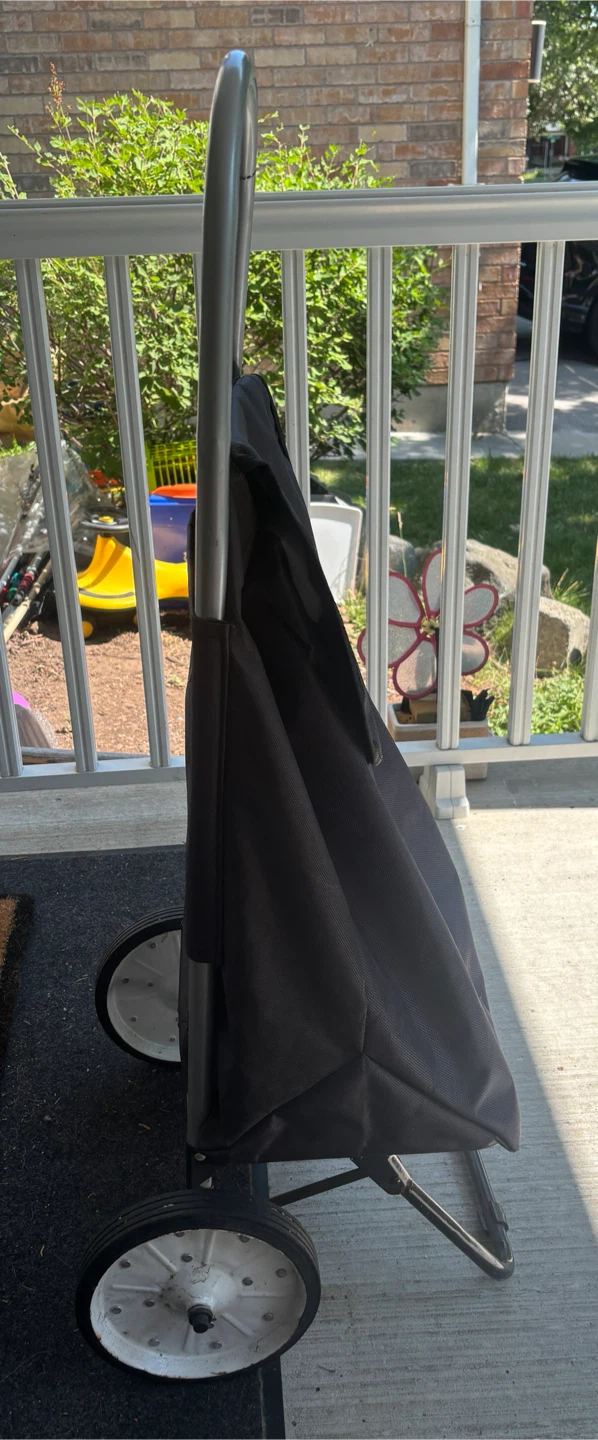 Black Rolling Shopping Cart - photo 2