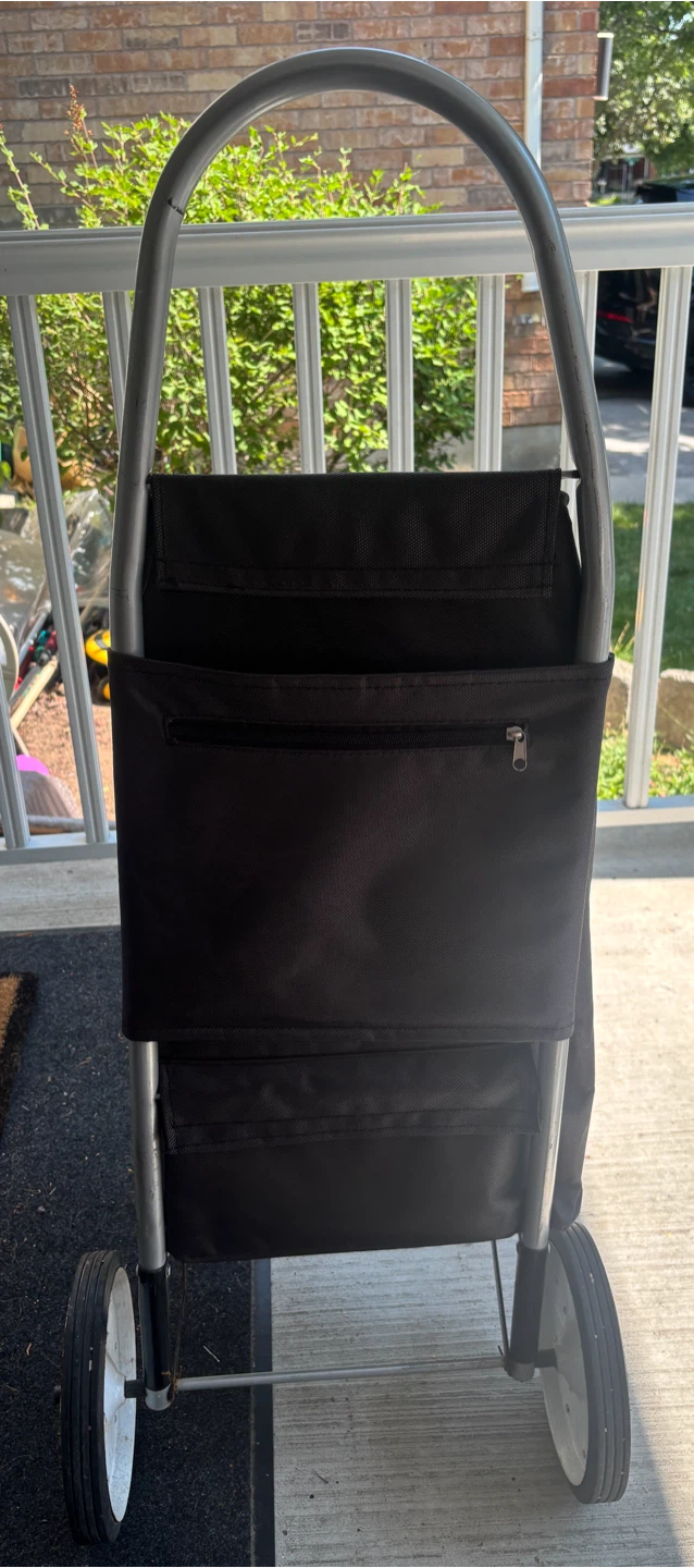 Black Rolling Shopping Cart - photo 3