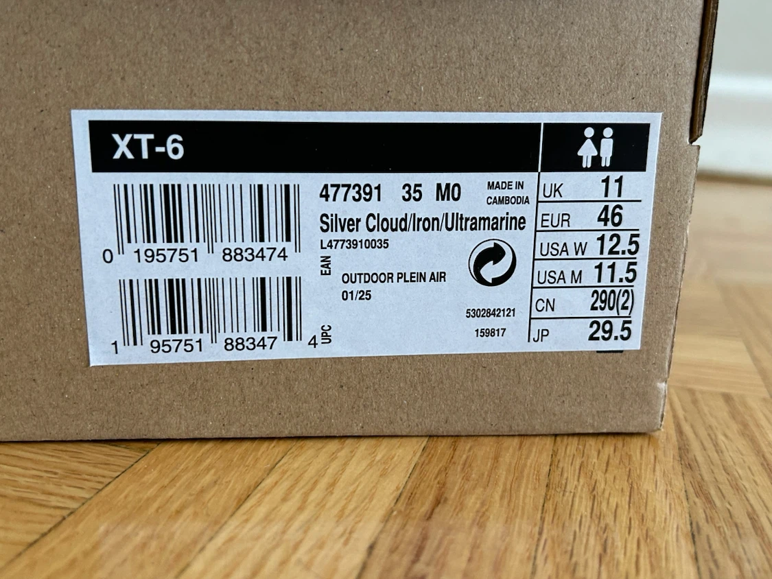 11.5M Salomon XT-6 "Silver Cloud" Shoes - photo 2
