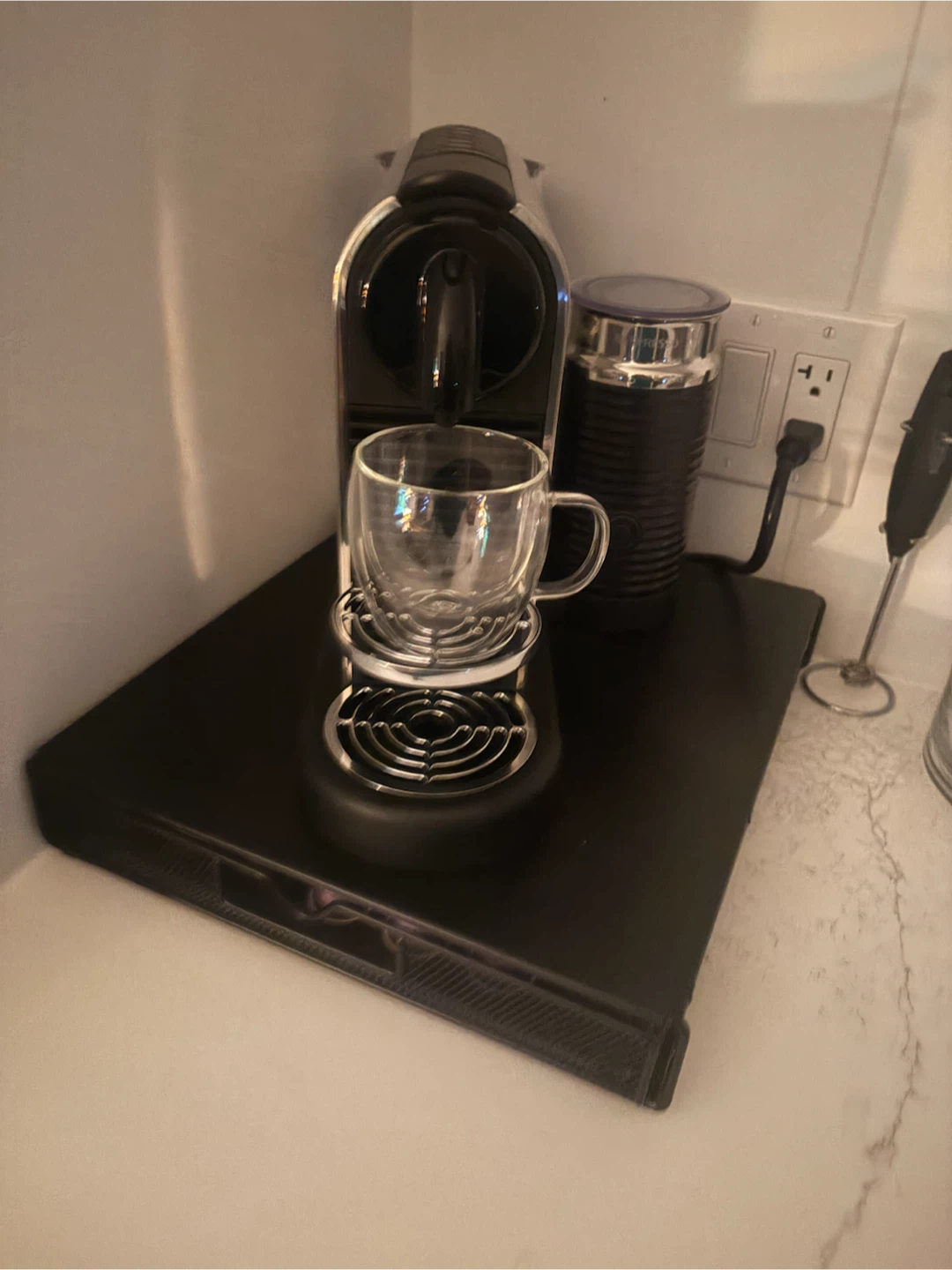 Nespresso machine with milk frother