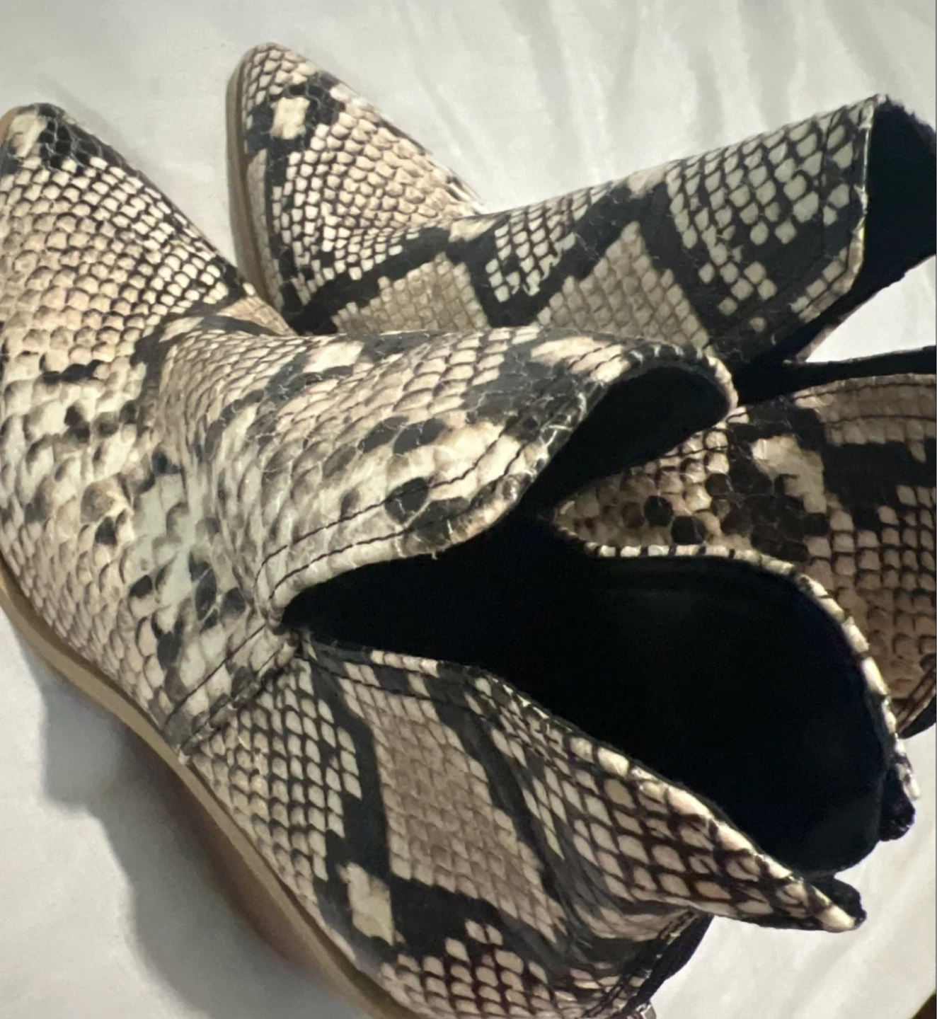 Snake Print Ankle Boots Size 37