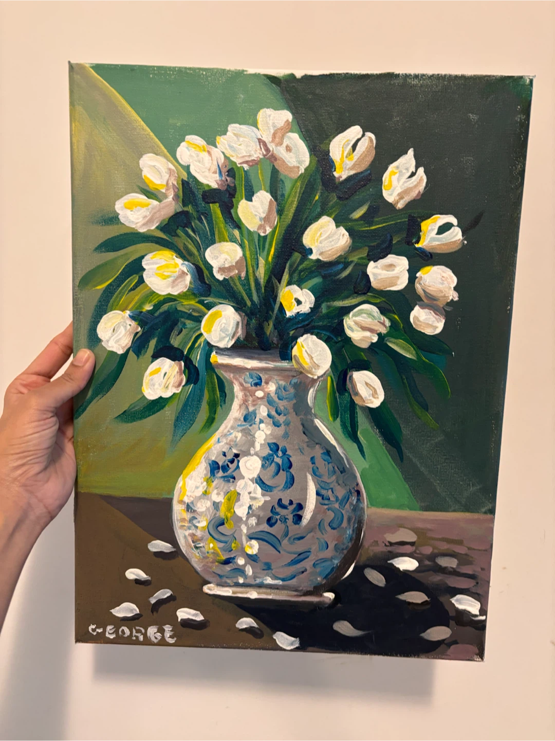 Painting "White Tulips in Vase"