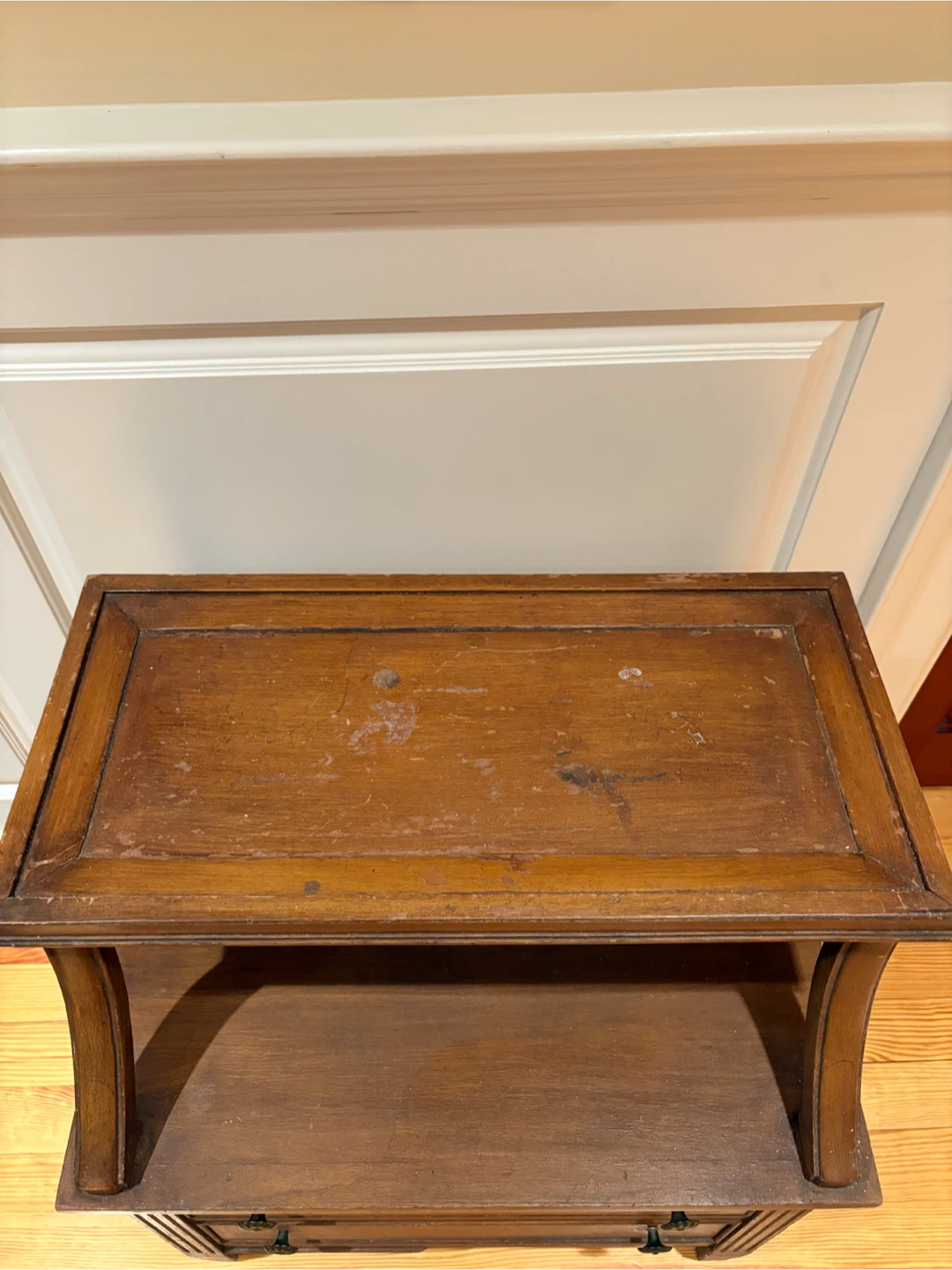 Vintage Wooden Nightstand with Drawers - photo 2