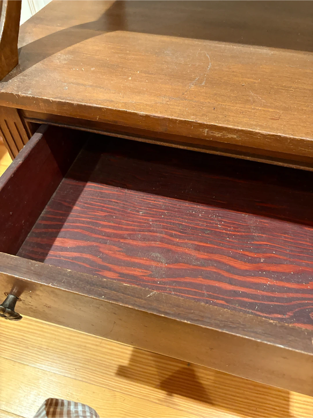 Vintage Wooden Nightstand with Drawers - photo 4