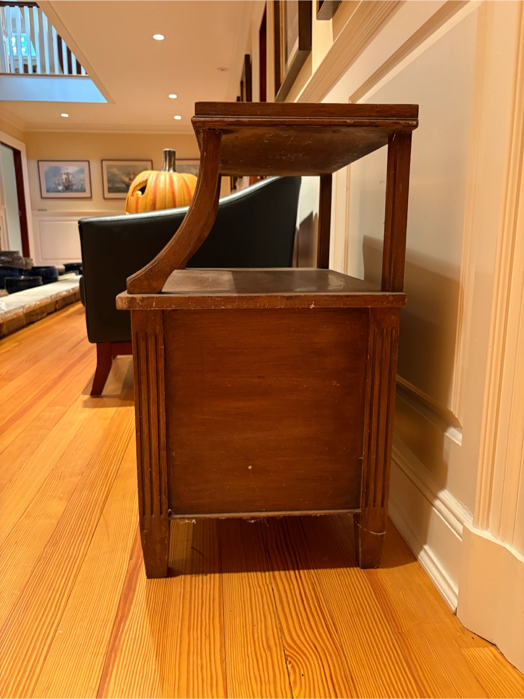 Vintage Wooden Nightstand with Drawers - photo 5