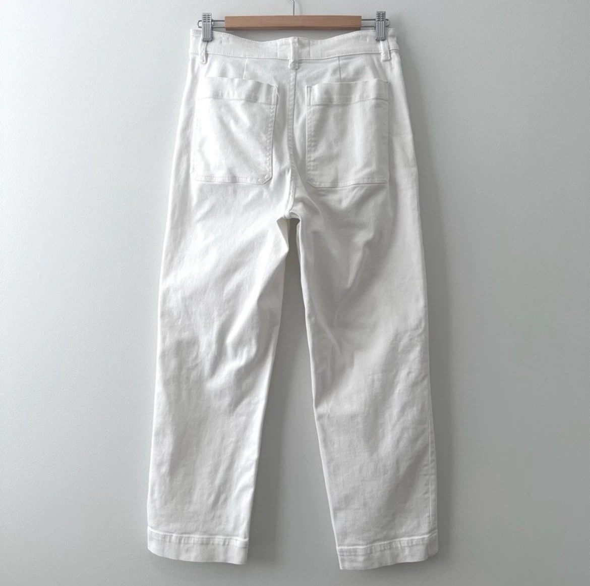 Everlane Straight-Leg Crop Pant Bone Cotton High-Rise Pant Sz 6 - photo 4