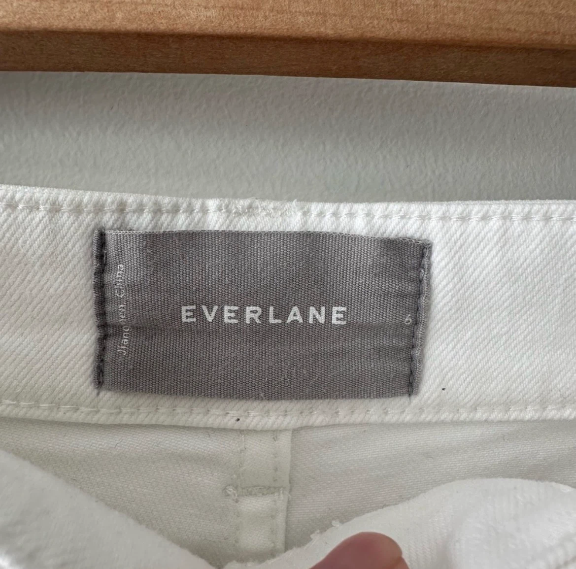 Everlane Straight-Leg Crop Pant Bone Cotton High-Rise Pant Sz 6 - photo 5
