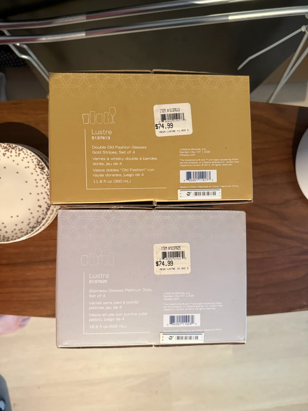 Mikasa Lustre Glasses and Wine Glasses with matching plates - photo 4