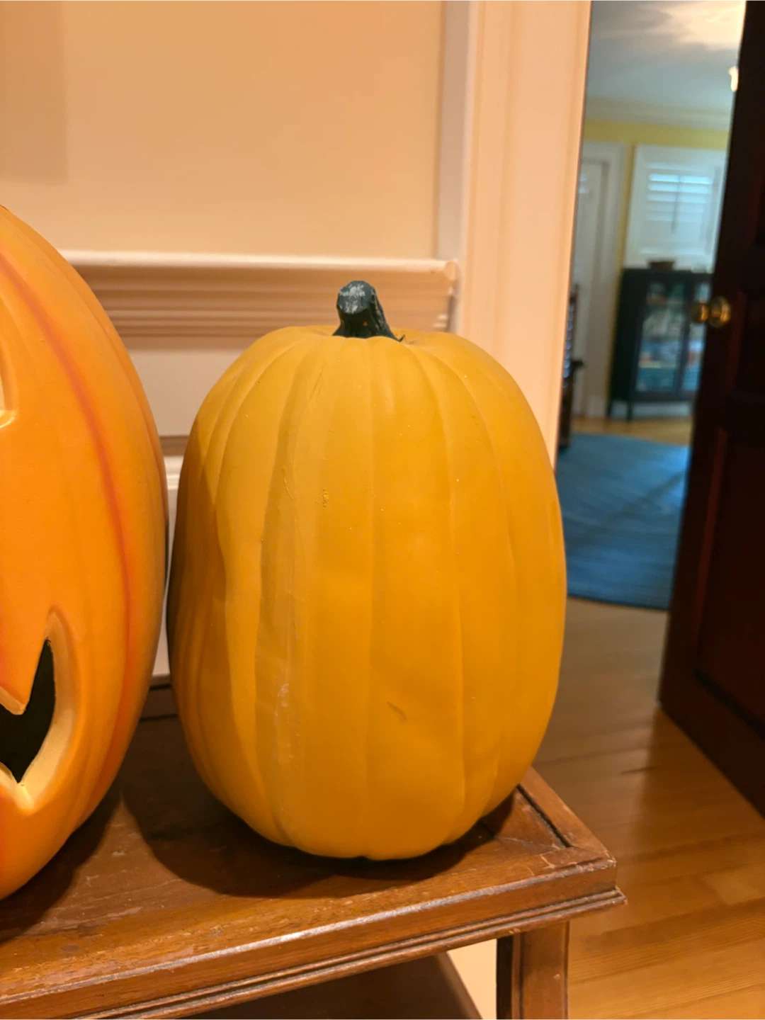 Set of three decorative pumpkins
