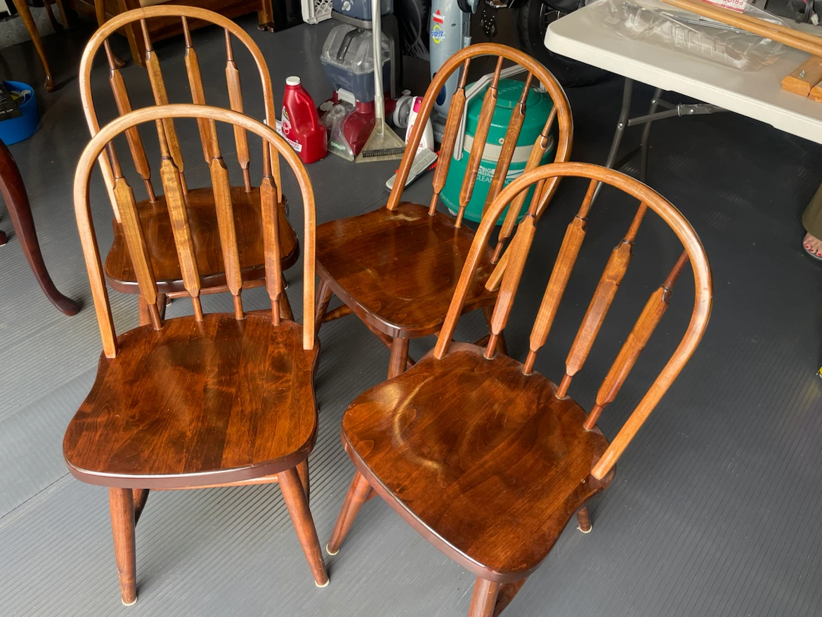 Set of 4 Wooden Dining Chairs