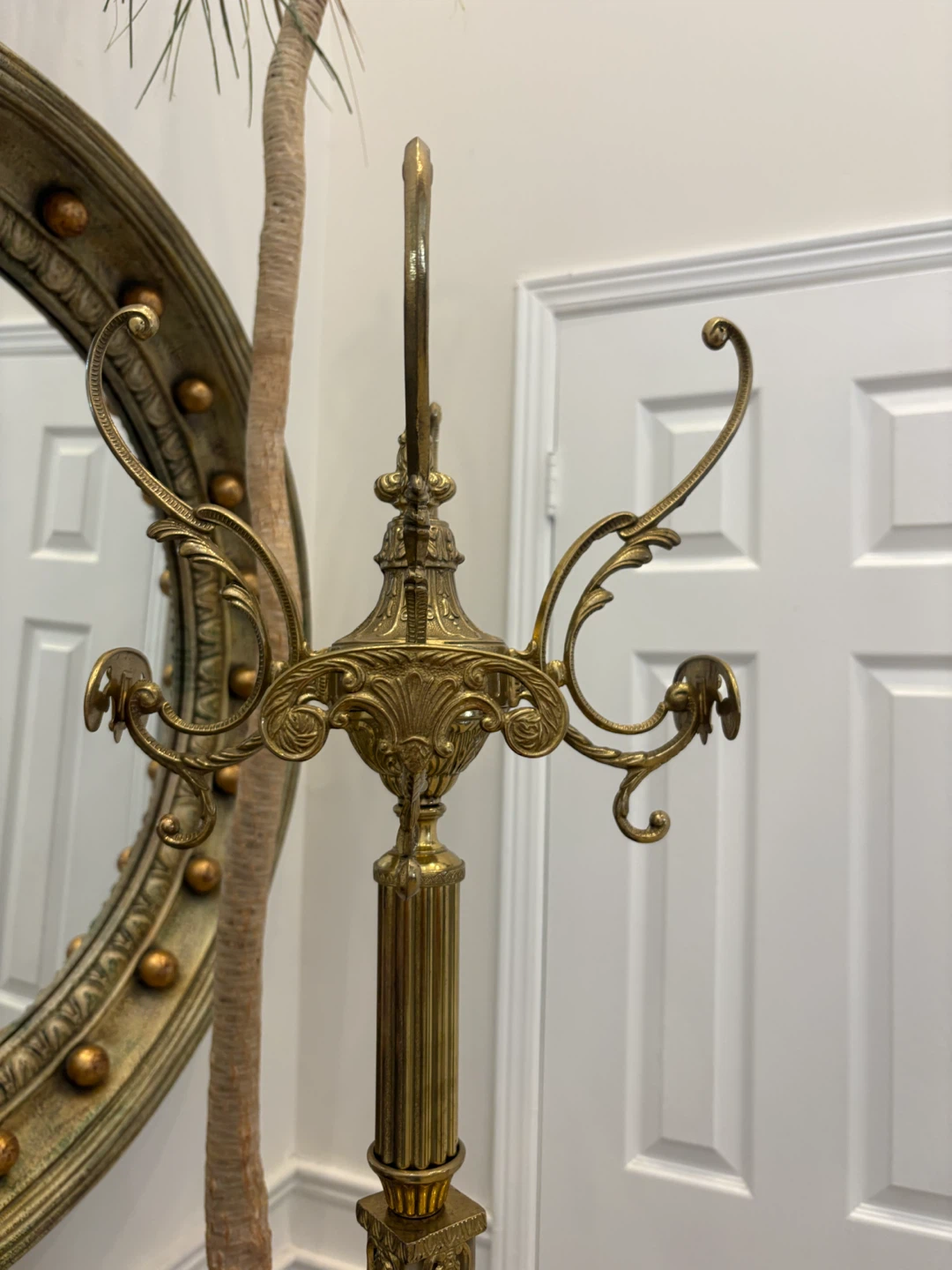 Ornate Brass Coat Rack with Onyx Accents - photo 3