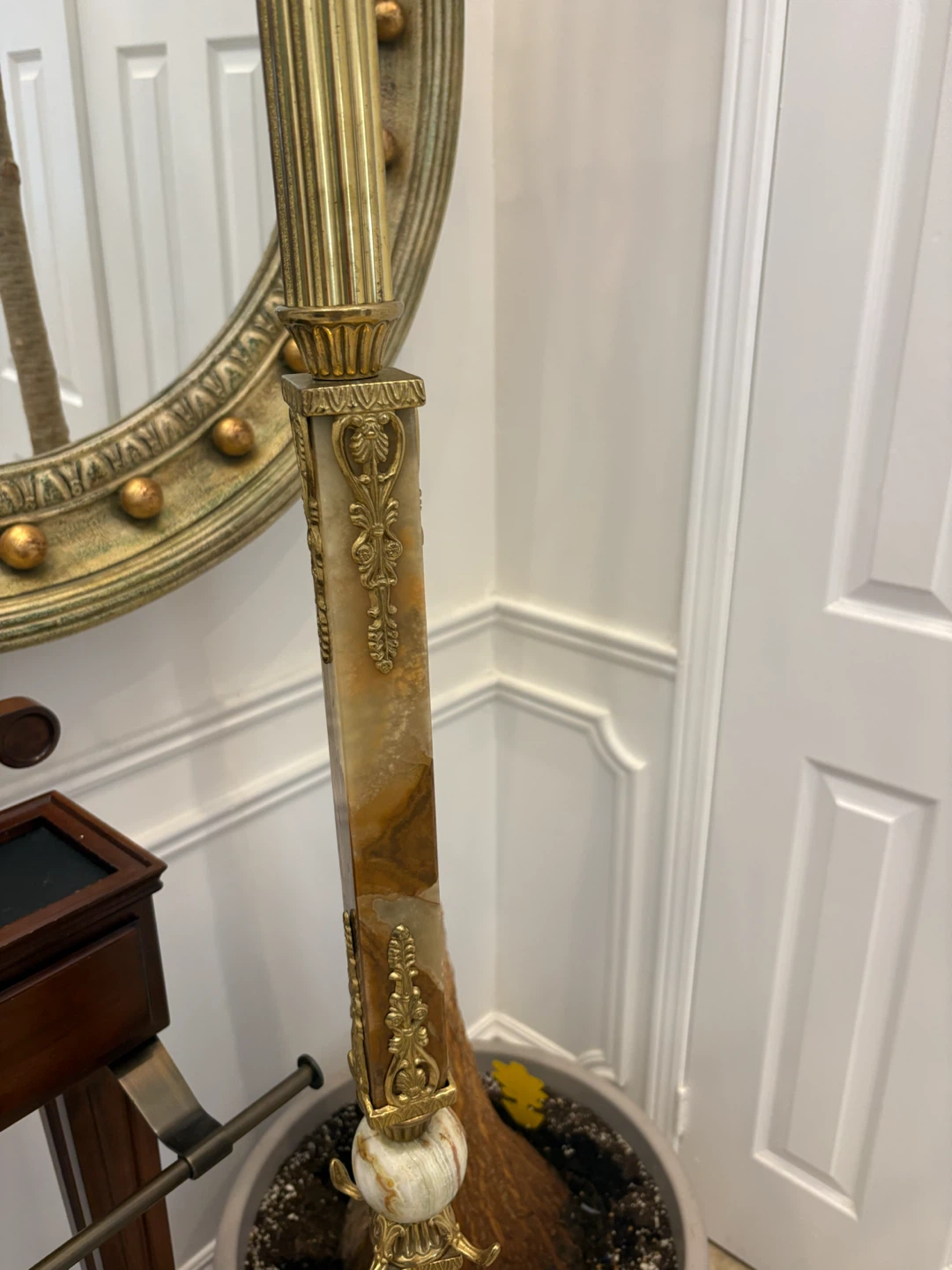 Ornate Brass Coat Rack with Onyx Accents - photo 4