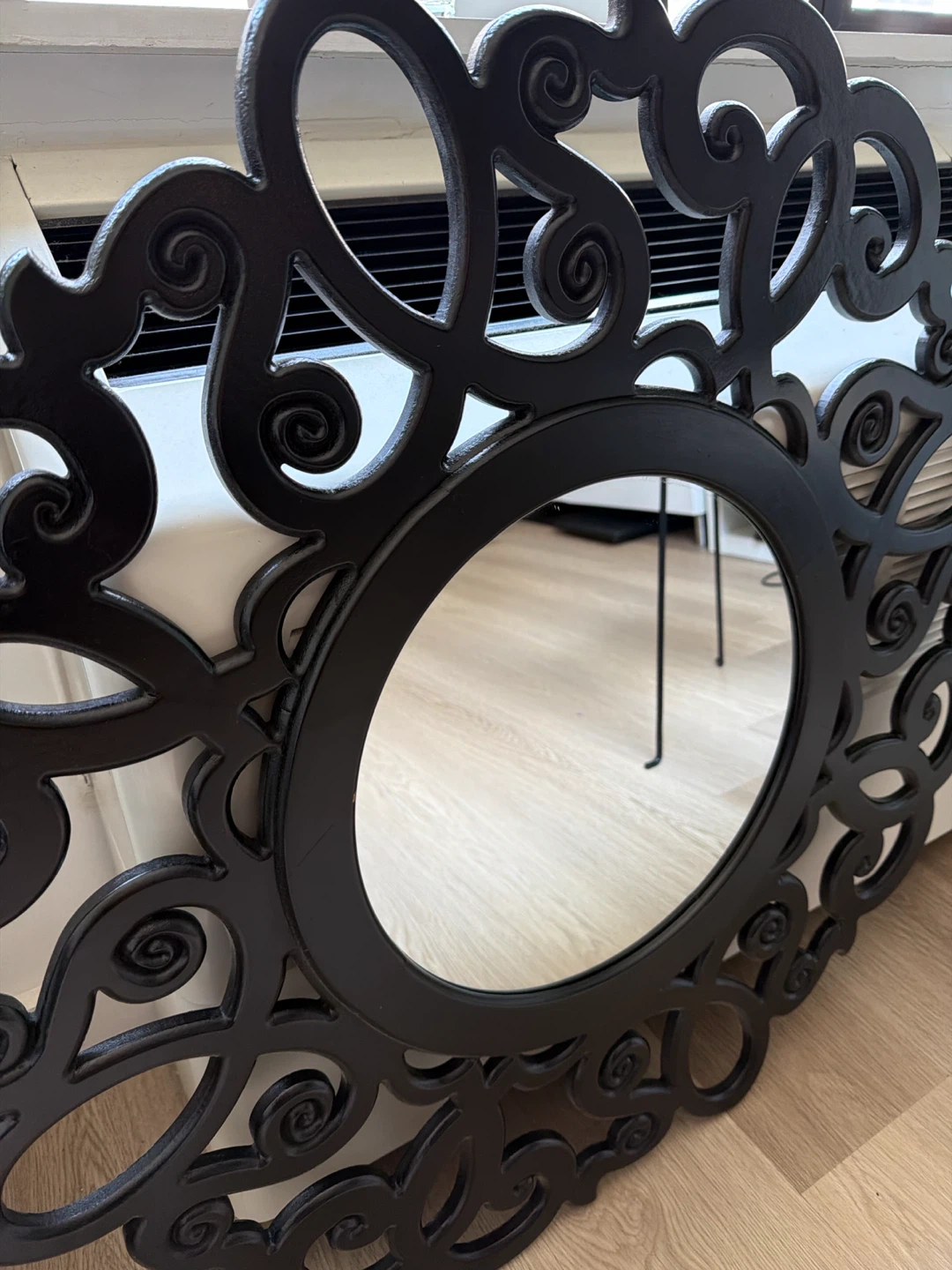 Black Ornate Wall Mirror - photo 2